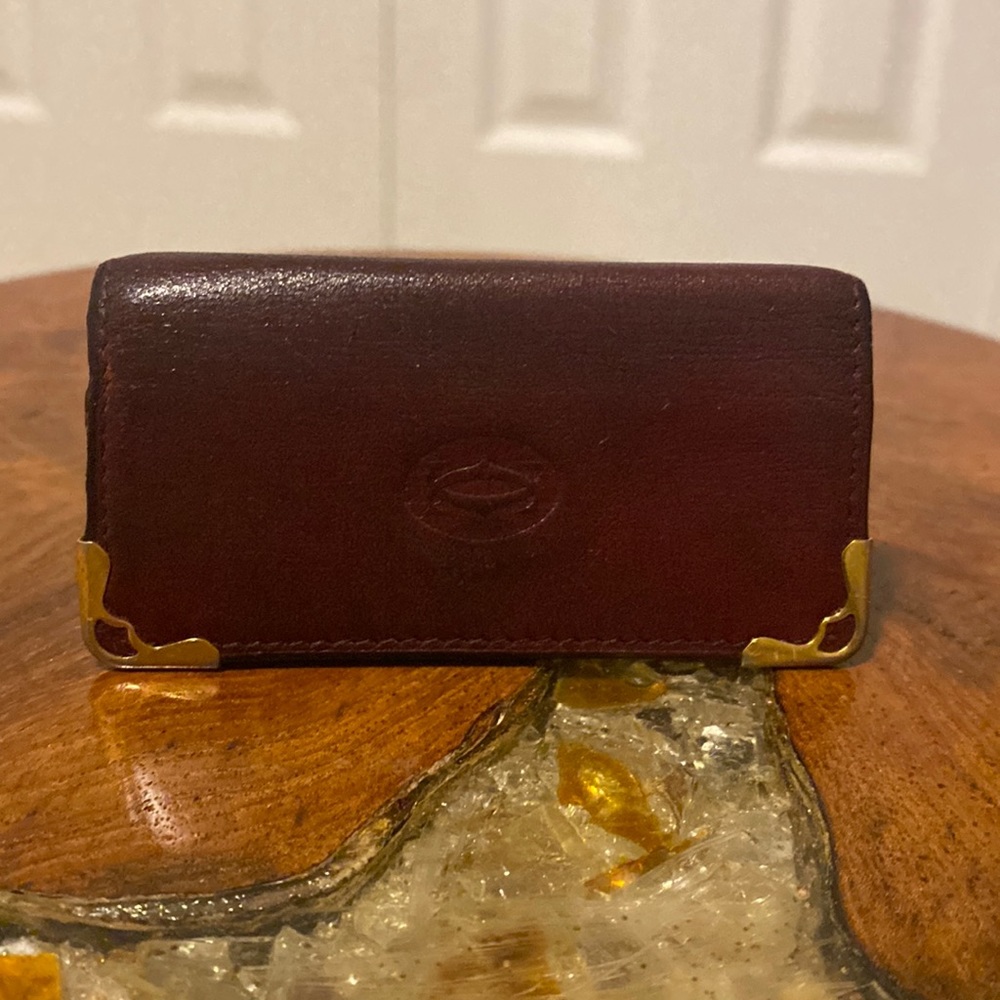 Cartier Leather Key Kleis - Burgundy and Gold